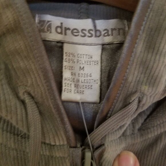 Vintage 90s Dress Barn M Hooded Sweatshirt Green New Velour - Picture 3 of 4